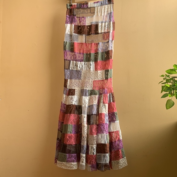 NWT Free People Vintage all Lace Patchwork Long Skirt Size Medium - Picture 2 of 7